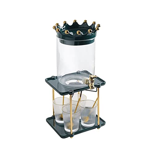 YIFEI2013-SHOP Jarra de Agua Luz de Lujo de Vidrio de Vidrio Juego de jarras de Corona Tapa de Agua Barril de Agua con Grifo Resistente a Calor Tetera Tetera Tazas Transparentes Jarras (Color : A)