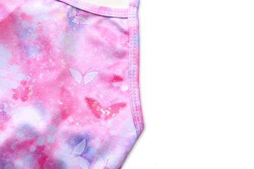 Image of iLover Girls Sparkle One Piece Swimsuits Crossback Swimwear Beach Bathing Suit with Adjustable Strap 4-10 Years