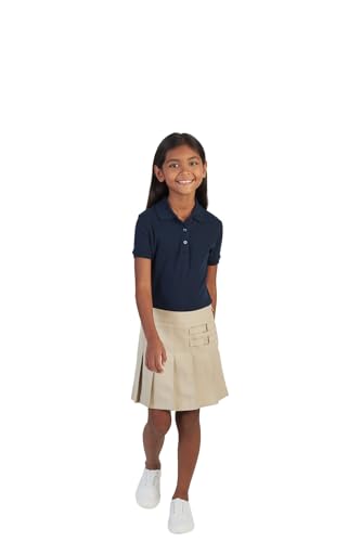 Image of French Toast Girls' Short Sleeve Picot Collar Polo School Uniform Shirt (Standard and Plus)