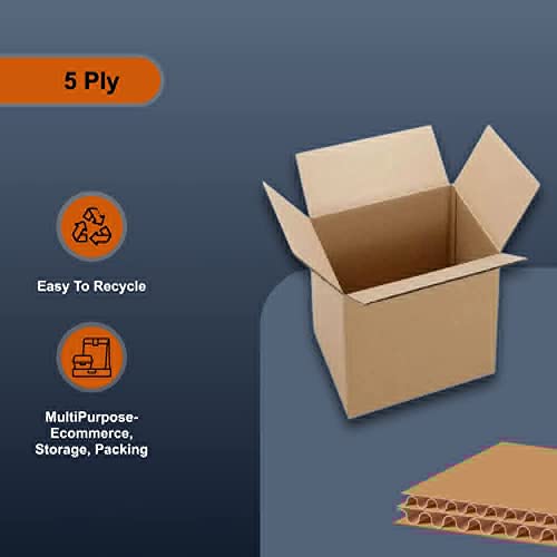 Image of Porpoise 11 x 11 x 4 Inch Corrugated Cardboard Boxes 5 Ply Pack of 10 for Shipping Packaging Storage Carton Box (11 x 11 x 4 Inch 10pc)