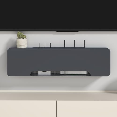 Hidden WiFi Router Box - Stylish Cabinet Power Strip & Cable Management Hider Rack for Home, Living Room, Bedroom, Office Organization & Decor