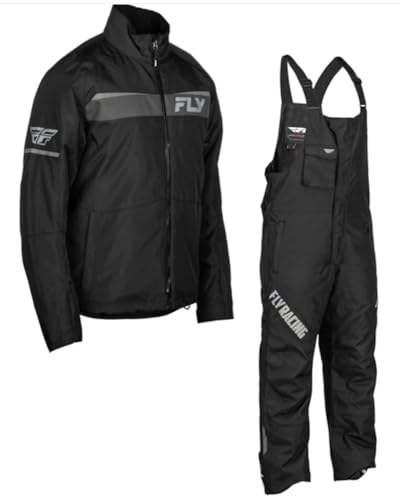 Fly Racing Aurora Men's Snow Jacket and Bib Set - Waterproof Windproof Tech, Insulated Snow Suit, Snowmobile, Ski Bibs