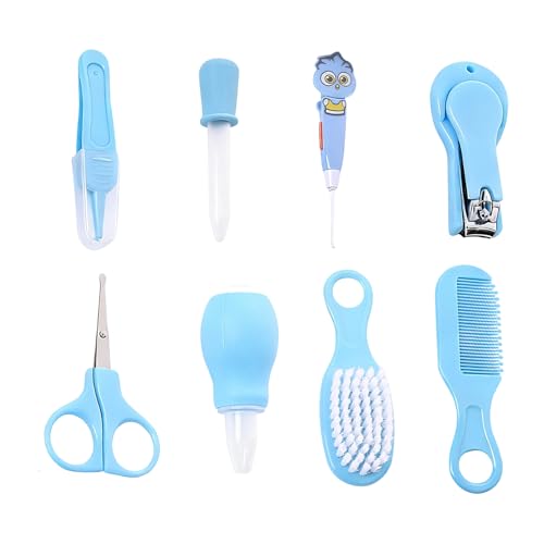 Tyinerc Kit Per L'Igiene Del Neonato - Set Di Assistenza Sanitaria Anti-Soffocamento | 8 Pezzi Set Di Cura Per Con Tagliaunghie - Per Bambini Casa Bagno Viaggio Asilo Ora Della Nanna Esterno Doccia