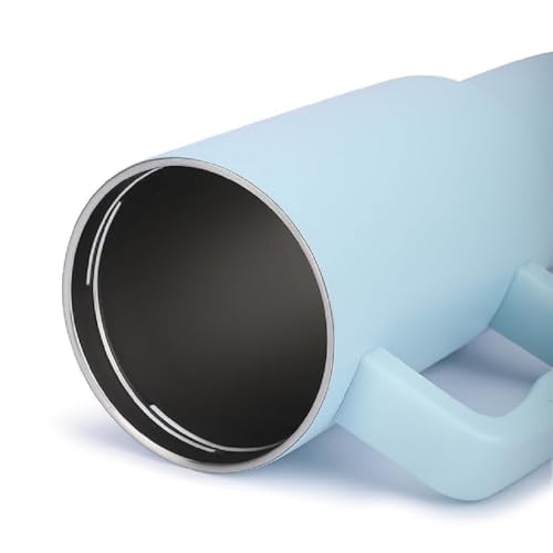 Image of Stainless Steel 1200 ml Vacuum Tumbler with Lid & Straw - Double‑Wall Insulated Cup for Travel, Gym & Office - Keeps Beverages Hot or Cold - 1.2 L Capacity (Light Sky Blue)