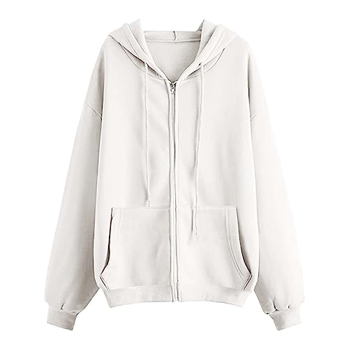 Sweaters surdimensionnés pour femmes graphiques blanc taille S avec fermeture éclair - 2