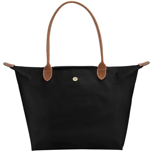Image of Tote Bag for Women with Purse Organizer Insert, Foldable Waterproof Nylon Bag for Travel, and Daily Use,Medium Size.