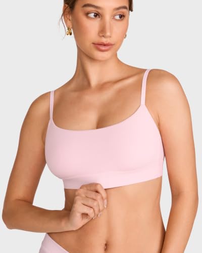 Image of INLYRIC Women's Cotton Bralette - Wireless Unlined Sleep Comfortable Seamless Cami Bra