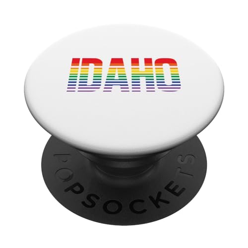 Idaho Rainbow Pride LGBTQ Equality PopSockets Swappable PopGrip, Black