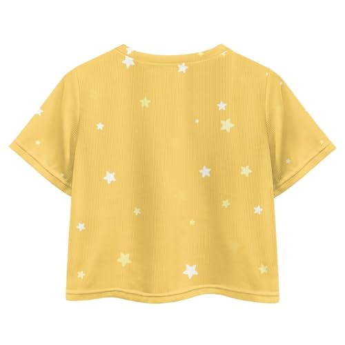 Image of Girls Fashion Crewneck Tee Shirts Casual Short Sleeve Crop Top Summer Outfits 5-14 Year