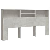 vidaXL Mueble cabecero Gris hormigón 200x19x103,5 cm