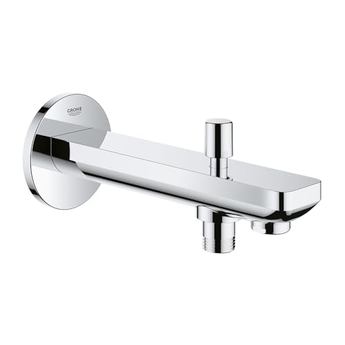 Image of GROHE BauContemporary Bath Spout with Automatic Diverter| Wall Mounted| Scratch Resistant LongLife Finish |Chrome Finish | 10 Year Warranty | 13390000