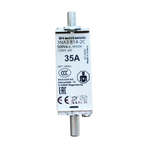 Fusible 3NA3801-2C NH000 6A cartouche industrielle gG HPC pour réseau électrique