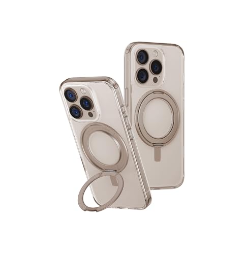 UNIQ Coque hybride SWIVIX compatible avec iPhone 16 Pro avec béquille rotative à 360° (taupe doré)
