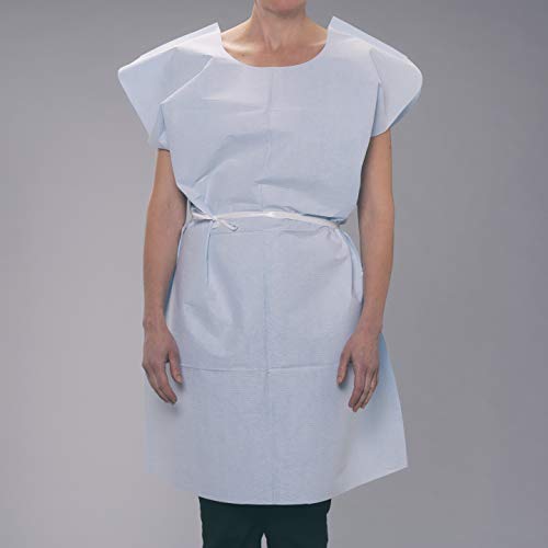 TIDI 813 Avalon Papers Standard Gown, Tissue/Poly/Tissue, Blue (Pack of 50) and TIDI 703 Avalon Papers Single-Use Pillowcase, Tissue/Poly, Blue (Pack of 100)