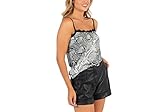 Mer's Style - Top Lencero con Encaje y Tirantes, Negro Talla M-40 Mujer