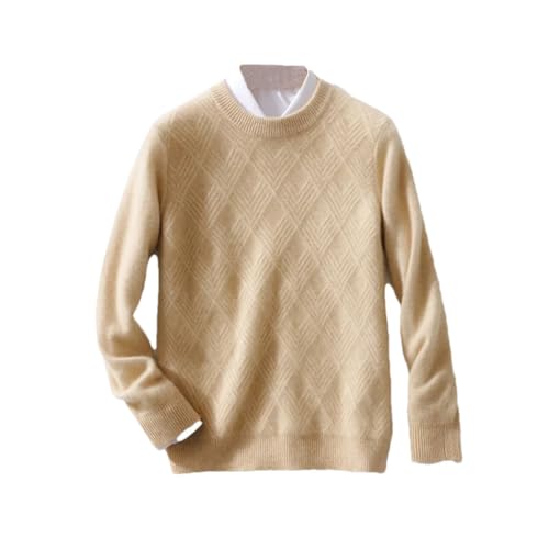 Hamthuit Men Round Neck Sweater Men's Slim Fit Long Sleeve Sweater Knitted Warm Sweater Casual Thick Knitwear Sweater