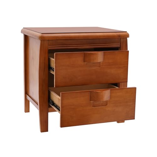 2 Drawers Modern Nightstand Sofa Side Table Or Storage Cabinet Nightstand and Drawer Living Room Office Bedroom Walnut Nightstand