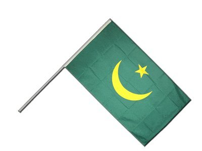 Drapeau Mauritanie sur hampe 60x90 cm prêt à poser sans montage