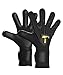 T1TAN Rebel 2.0 Black-out Junior - Guantes de Portero para niños - Guantes de fútbol para porteros - sin protección para los Dedos - Talla 5