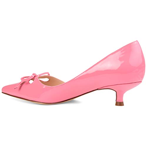 Brinley Co. Womens Cut-Out Bow Kitten Heel Pump Pink, 8 Regular US2