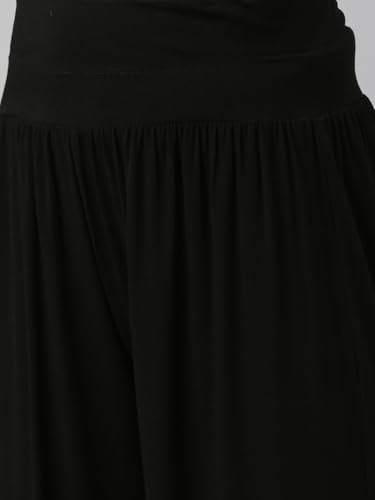 Image of GO COLORS Women Mid Rise Viscose Harem Pants | Wrinkle Free, Relaxed Fit, Free Size