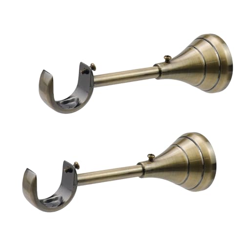Semetall Lot de 2 supports de tringle à rideaux de 16 cm, support mural pour tringles de 2,5 cm, bronze