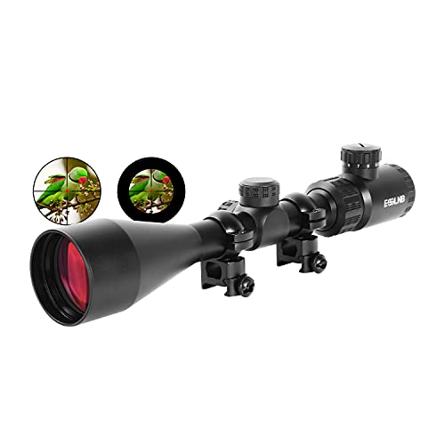 Esslnb 3-9X50Mm Airsoft Scope With Red Dot Illuminated Crosshair Reticle Riflescopes For Hunting&Shooting With Locking/Hold Zero Turrets And 2 Free Mount Rings #TOP17