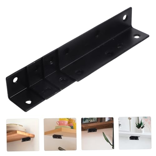 LIGIGWASH 4個 黒色直角型具 鉄製形角支架 耐久性抜群 コーナーブレース 棚板用木材サポート 最大耐荷重
