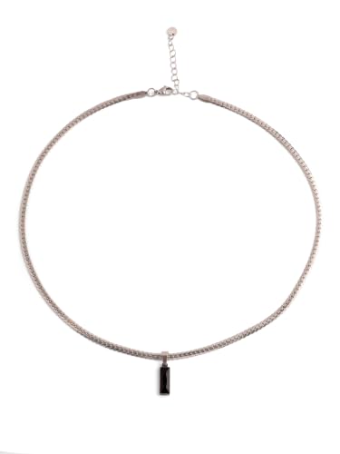 Image of Urban Tag Collection | Stainless Steel Pendant Chain Necklace For Men And Boys | Silver and Black Colour | Anniversary Birthday Gifts