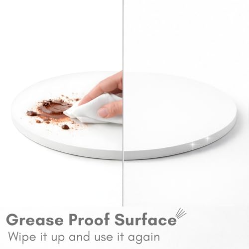 12-Pack Cake Drums 8,10 & 12 inch Reversible, Sturdy 1/2\" Thick, Greaseproof, White | Free Prop Up Tool + Matching Ribbon | Professional Round Cake Boards for Tiered, Wedding, Birthday Cakes