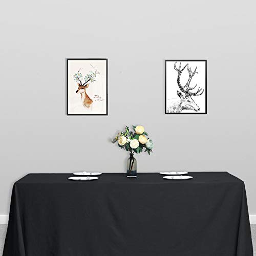 BalsaCircle Halloween Party 10 pcs 90x132 in Black Rectangle Washable Decorative Polyester Solid Color Tablecloth Party