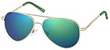 Protective case included Polaroid PLD 8015/N K7 J5G Gafas de Sol, Dorado (Gold/Green Grey Speckled Pz), 52 Unisex Niños