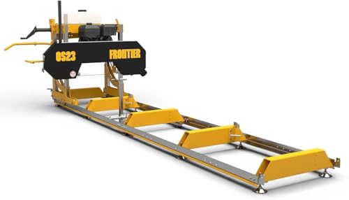 Frontier OS23 Portable Sawmill – 23' Log Capacity, Mobile Entry-Level Wood Mill for DIY Projects – Auto-Locking Sawhead, EZ Blade Tension, Extendable Track