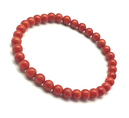 Bracelet en corail rouge véritable 6mm pour apaiser l'esprit et attirer la prospérité
