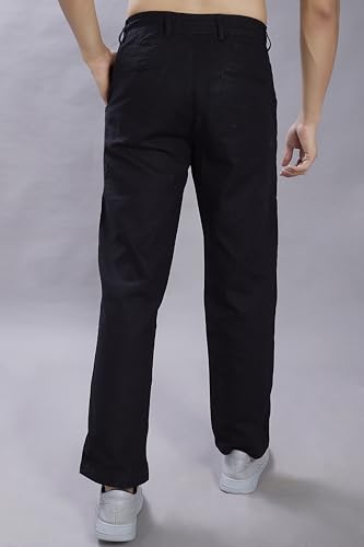Image of DIVISIVE Men's Relaxed Fit Front Pleated Cotton Linen Blend Trousers