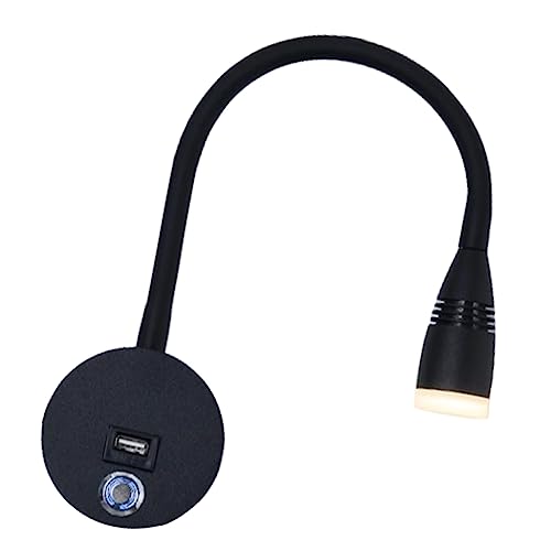 ARTIBETTER Flexible Goose-Neck Led Reading Wall Lamp Dimmable for Bedroom Wall Bedside Lamp Switch