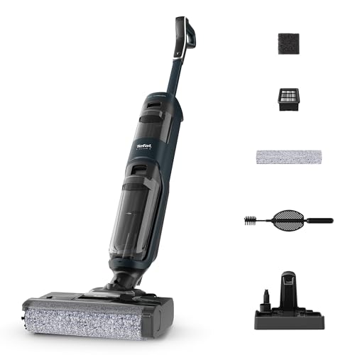 Tefal X-CLEAN 2 Cordless 2-in-1 Wet & Dry Vacuum Mop – Hard Floor Cleaner with Self-Cleaning, ECO & MAX modes, Self-Propelled Brush-roller, 35 Min Battery, Intuitive LED display, Grey GF2251M5