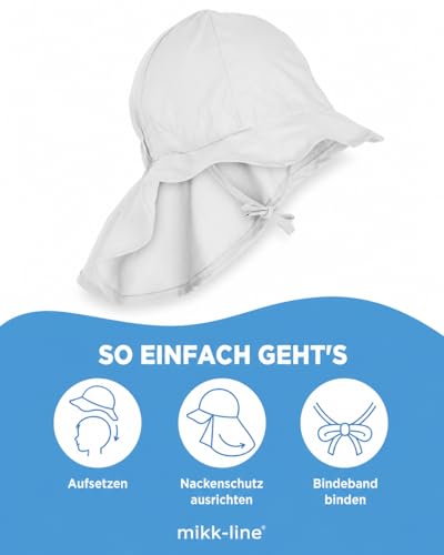 Sombrero para el sol para bebé Mikk-line con protección para el cuello en la playa 6