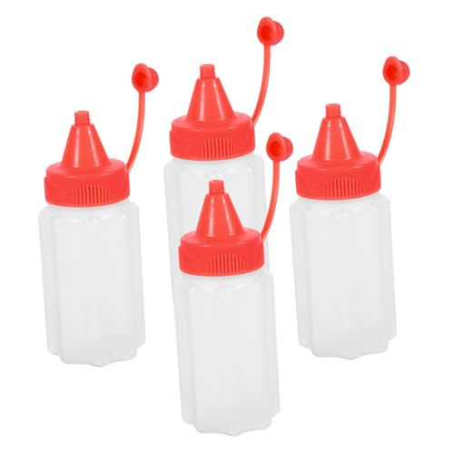 CALLARON 4個ミニ調味料スクイーズボトル サラダドレッシング容器 ケチャップ マスタード用 携帯用 再利用可能 製 漏れ防止設計