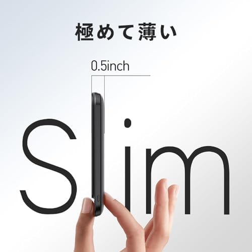 iWALK Mobile Bank, Magnetic Wireless Charging, Ultra Thin, 5,000 mAh, Compact, Magnetic/Wireless Output, USB-C Port & LED Display, PSE Technology Standards, Compatible with iPhone 16/15/14/13/12