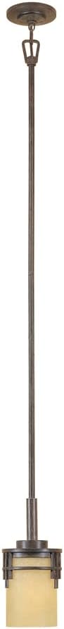 Designers Fountain Mission Ridge Mini Pendant Light, 6 Inch Hanging Ceiling Lighting Fixture for Kitchen Island and Dining Room, Warm Mahogany, 82130-WM
