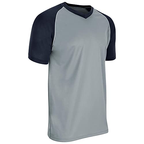 Maillot de baseball respirant et léger argenté et bleu marine taille S