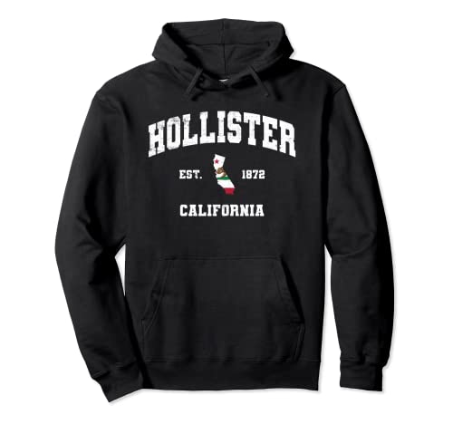Hollister California CA, Vintage-State-Athletik-Stil Pullover Hoodie