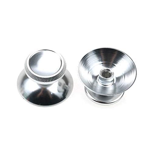 Image of 2pcs Aluminum Metal 3D Analog Joystick Stick Grip Cap Thumbstick Replacement Repair for Xbox 360 Xbox360 Controller (Silver)