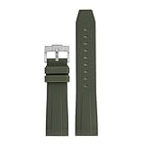 MMXWYKO Cinturino for orologio da 22 mm compatibile con cinturino sportivo in silicone impermeabile Swatch X Blancpain Fifty Fathoms Five Oceans Series(Green)