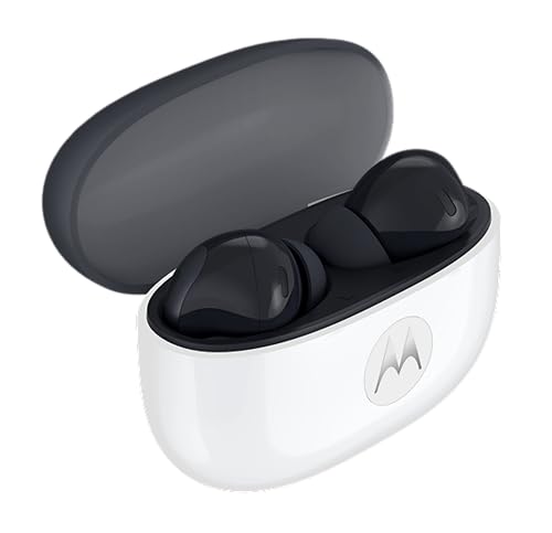 Image of Motorola Moto Buds 2 True Wireless Earbuds with 55dB Dynamic ANC, 11mm+6mm Dual Drivers, Hi-Res Audio, 53H Playback, 6-Mic AI ENC Clear Calls, Bluetooth 6.0 Dual Pairing & IP54, Pantone Carbon