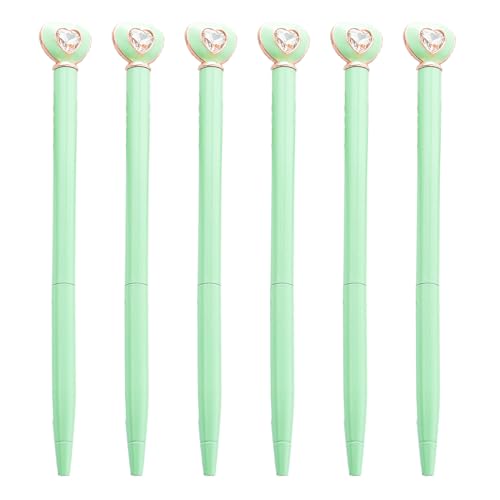 6 bolígrafos con forma de corazón de amor, escritura suave de 1,0 mm, firmas decorativas de papelería