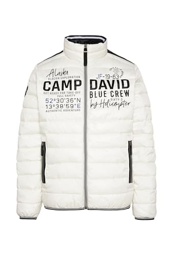 Camp David Herren Leichte Steppjacke mit Logo Prints und Tapes