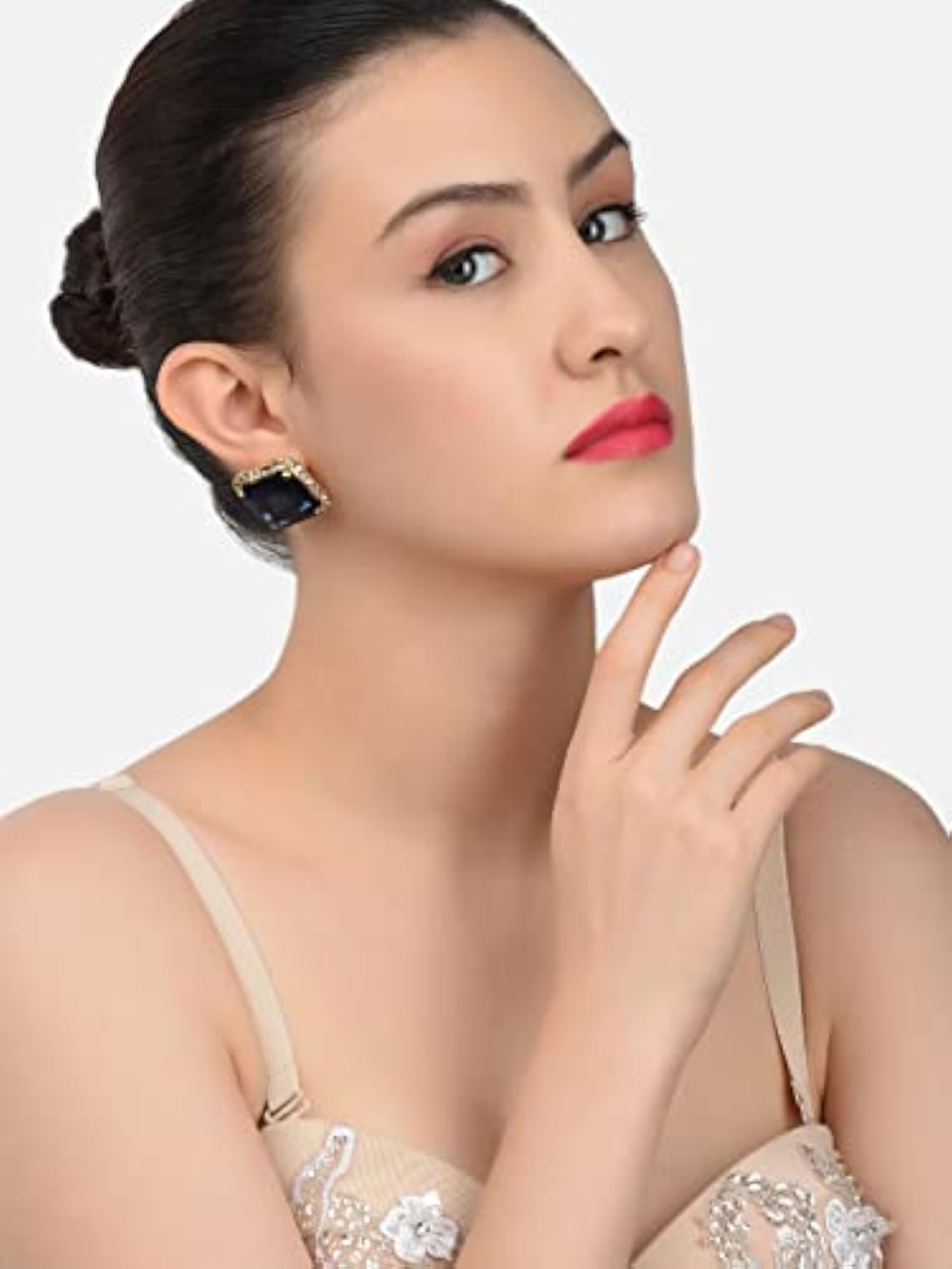 Stone & Diamonds Fusion Stud Earring For Women