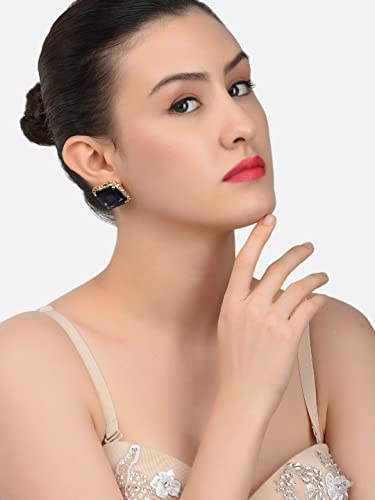 Stone & Diamonds Fusion Stud Earring For Women